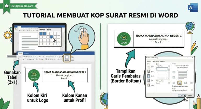 Langkah membuat kop surat resmi di Microsoft Word